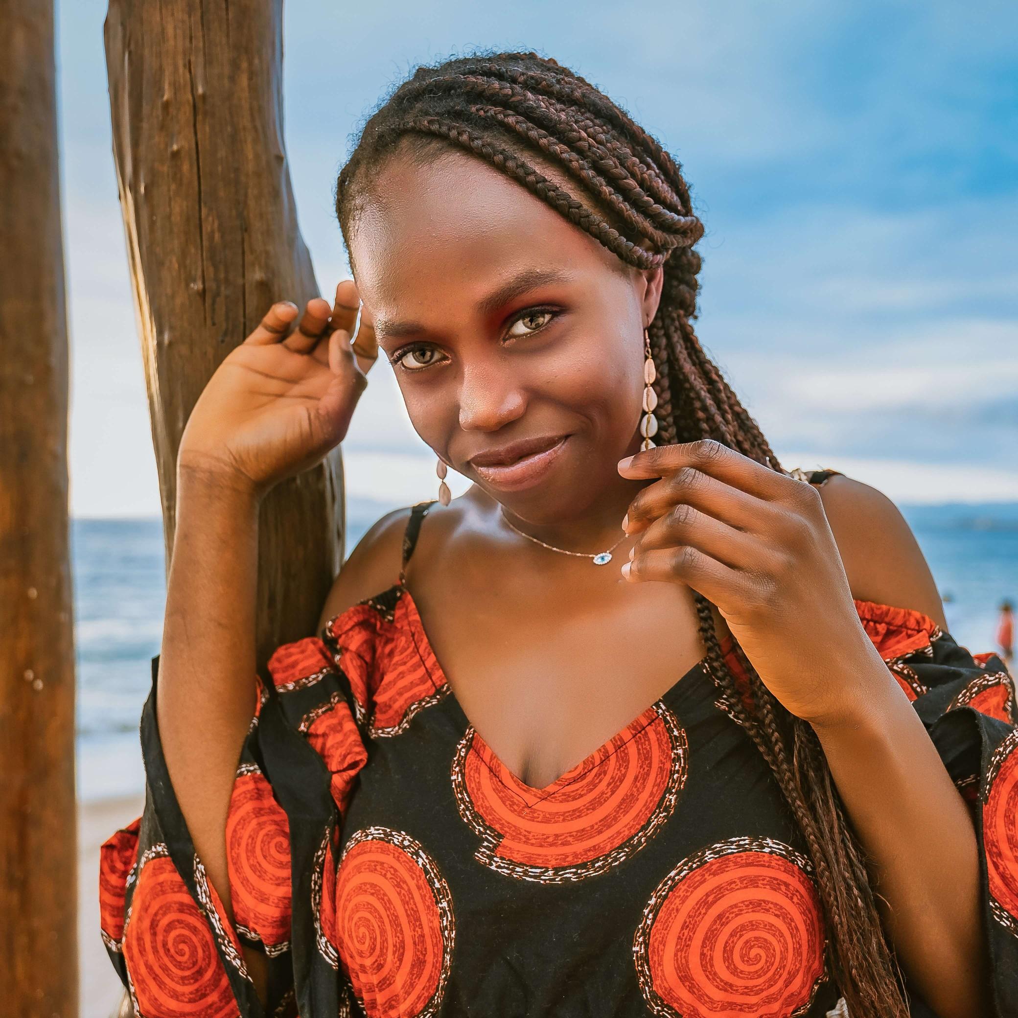 Smiling woman at the beach